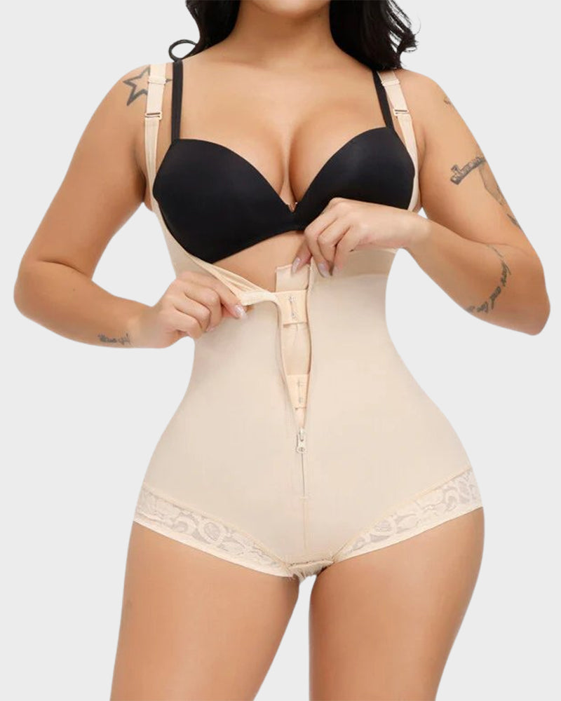 SheCurve® Lace Zipper Open Bust Shapewear