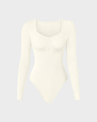 Seamless Long Sleeve V-Neck Sculpting Bodysuit