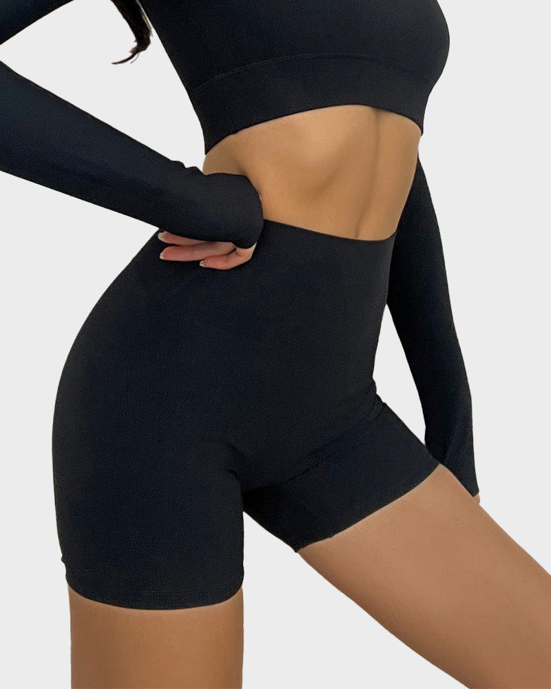 SheCurve®High Waist Ruched Butt Lifting Fitness Shorts