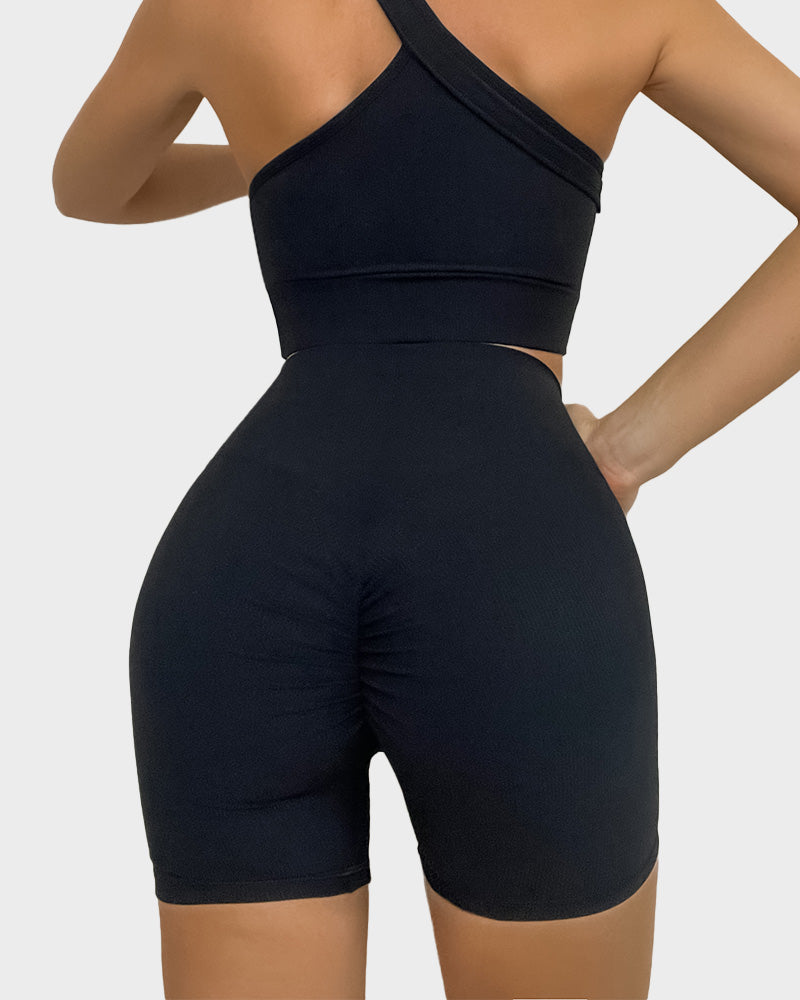 SheCurve®High Waist Ruched Butt Lifting Fitness Shorts