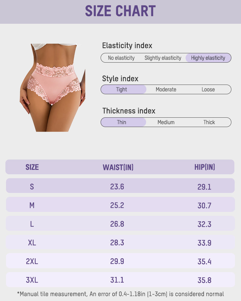 5-Pack Mid-Waist Lace-Trim Panties