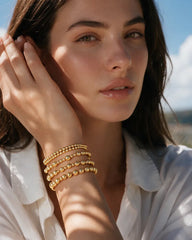 5-Piece Waterproof Beaded Stretch Bracelet Set