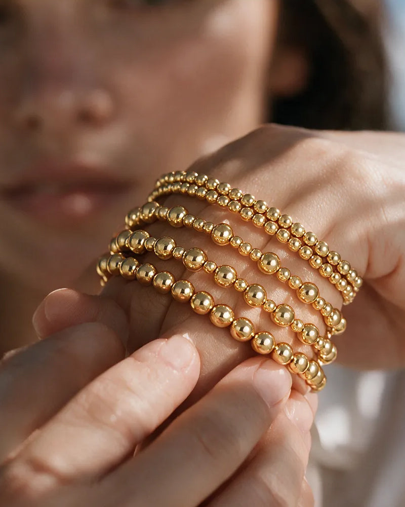 5-Piece Waterproof Beaded Stretch Bracelet Set