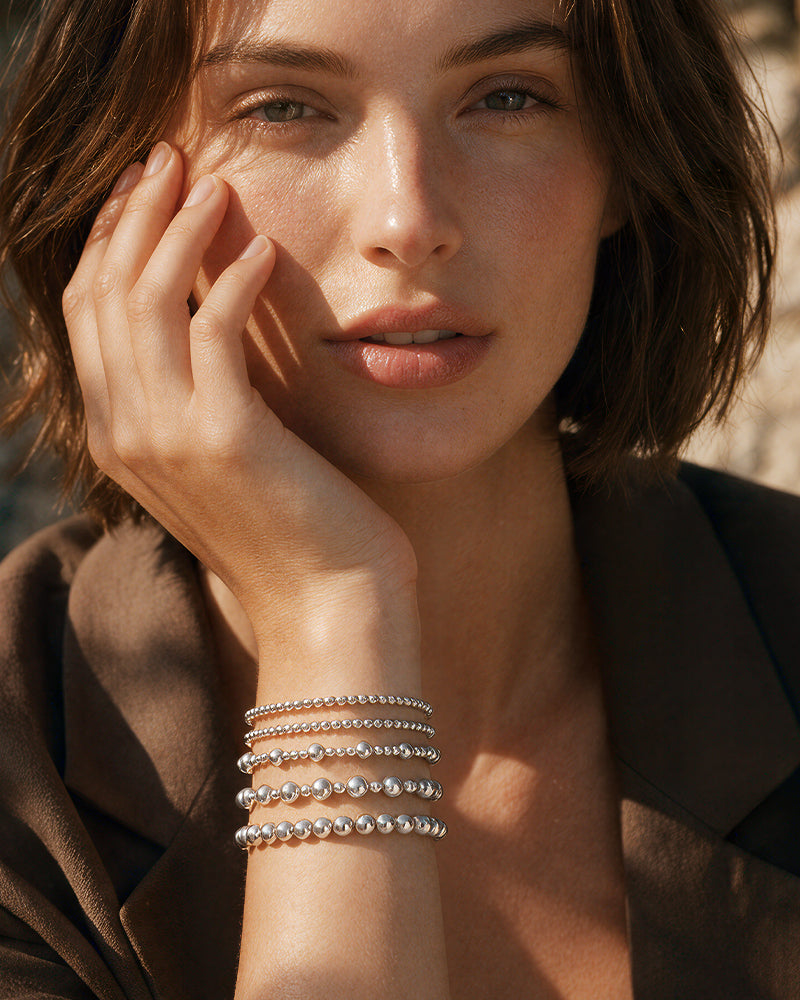 5-Piece Waterproof Beaded Stretch Bracelet Set