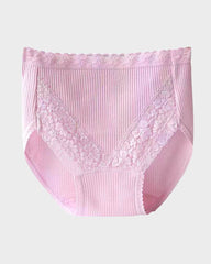 SheCurve® Lace Stitching Ribbed Panties