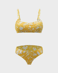 Ruched Floral Print Bikini Set