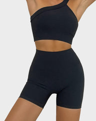 SheCurve®High Waist Ruched Butt Lifting Fitness Shorts