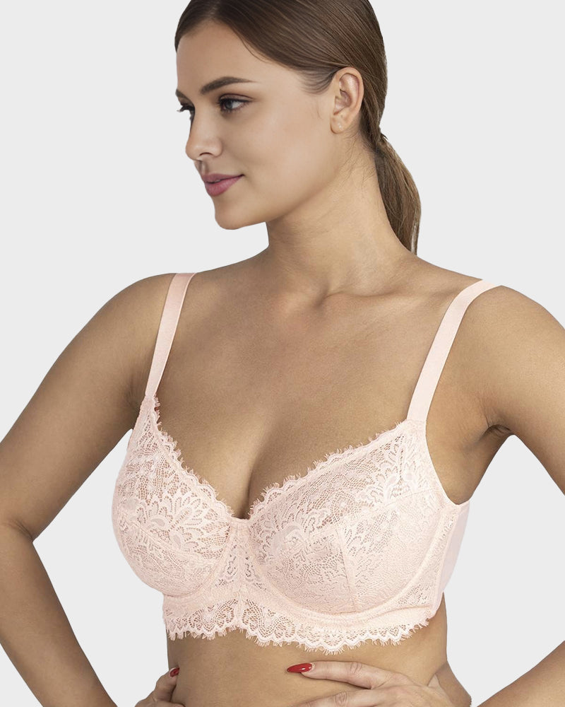 Comfort Unlined Lace Underwire Push Up Bra