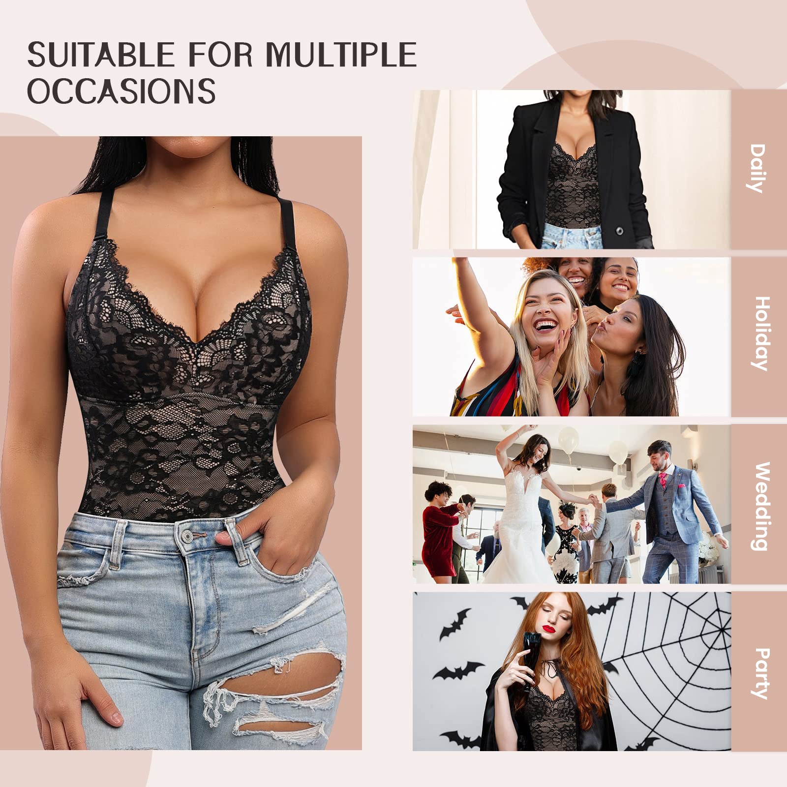 SheCurve® Plus Size Sexy Lace Bodysuits