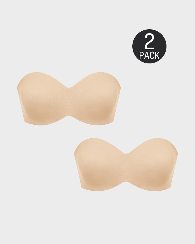 SheCurve® Full Support Non-Slip Convertible Bandeau Bra -Nude