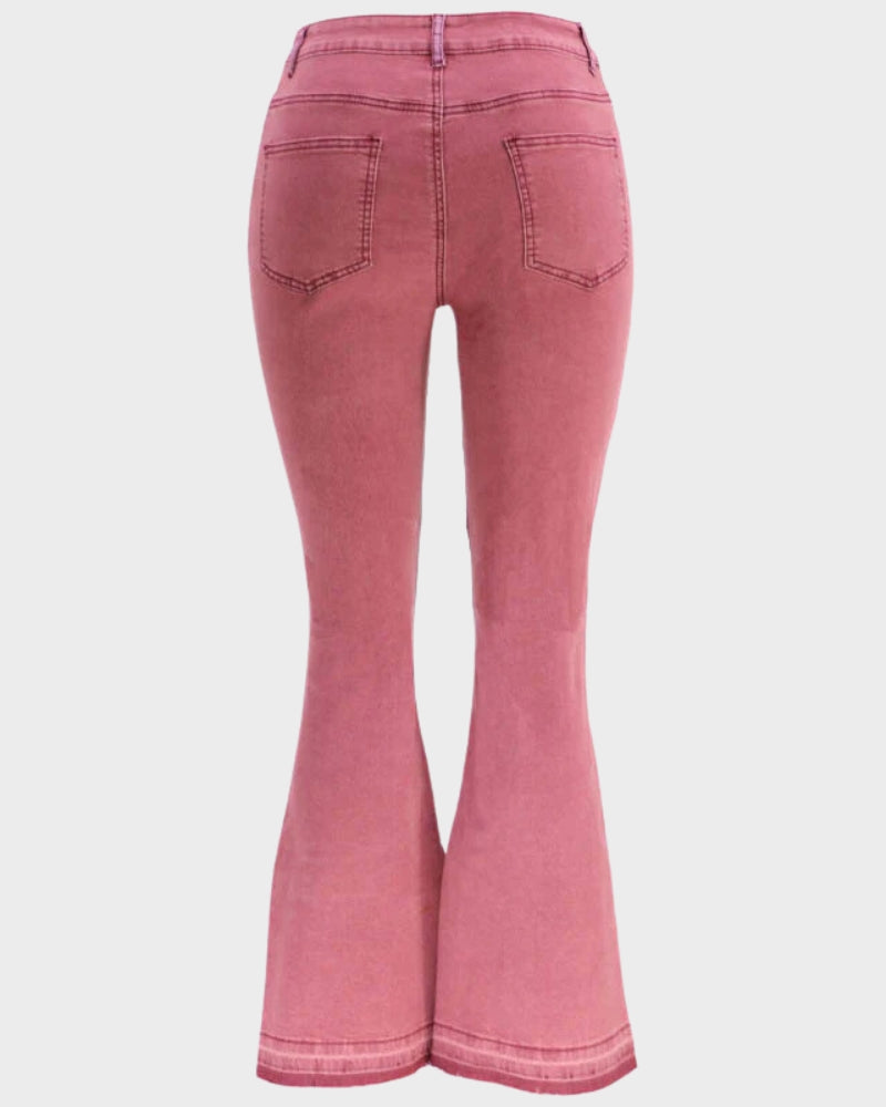SheCurve® Women's Wide Leg Fashion Stitching Jeans
