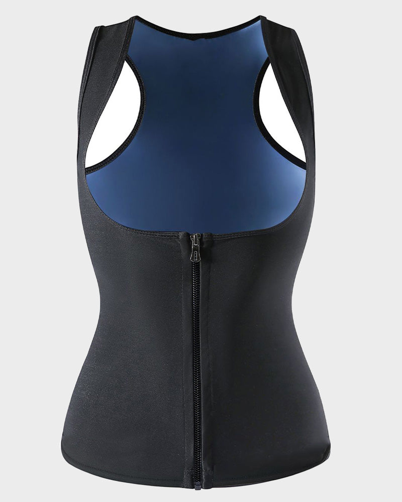 SheCurve® Sauna Suit for Women Waist Trainer Vest for Women Sweat Tank Top Shaper for Women with Zipper