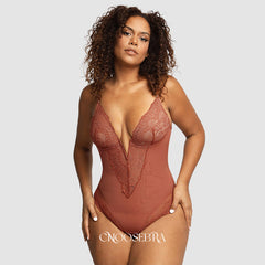 SheCurve® WOMEN FOR SURE®LACE DEEP-V NECK BODYSUITS-RED（BUY 1 GET 1 FREE）