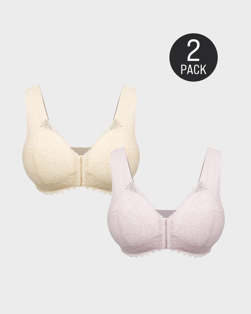 Front Clip Lace Wireless Push-Up Bra