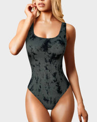 SheCurve® Wide Strap Backless Thong Bodysuit