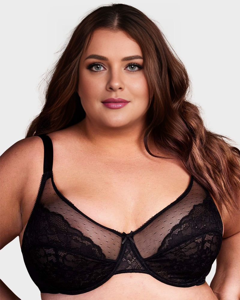 SheCurve®Full Coverage Lace Minimizer Bra - Petal