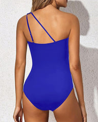 One Shoulder Ruched One Piece Swimsuit