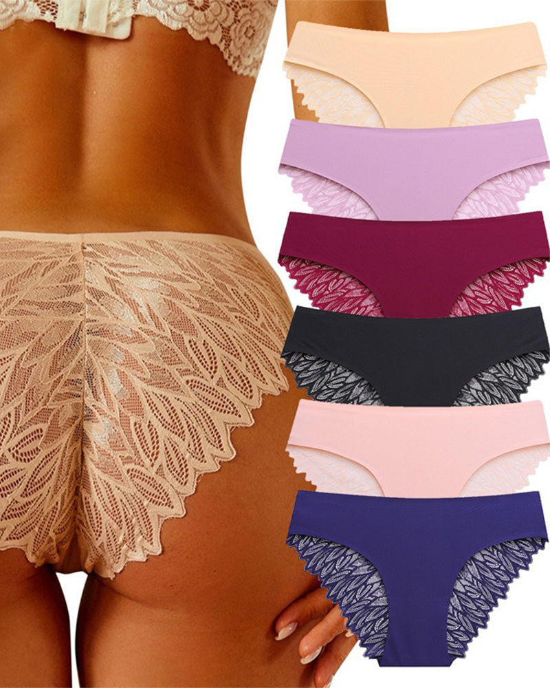 Cheeky Underwear for Women Lace No Show Bikini Soft Breathe Seamless Panties