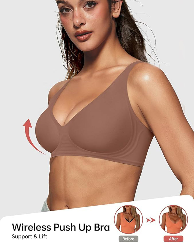 Jelly-Support Comfort Wireless Seamless Plunge Bra - View #4