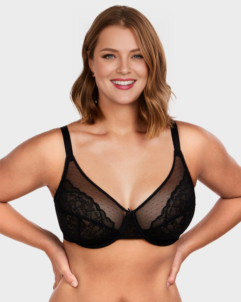 SheCurve®Full Coverage Lace Minimizer Bra - Petal