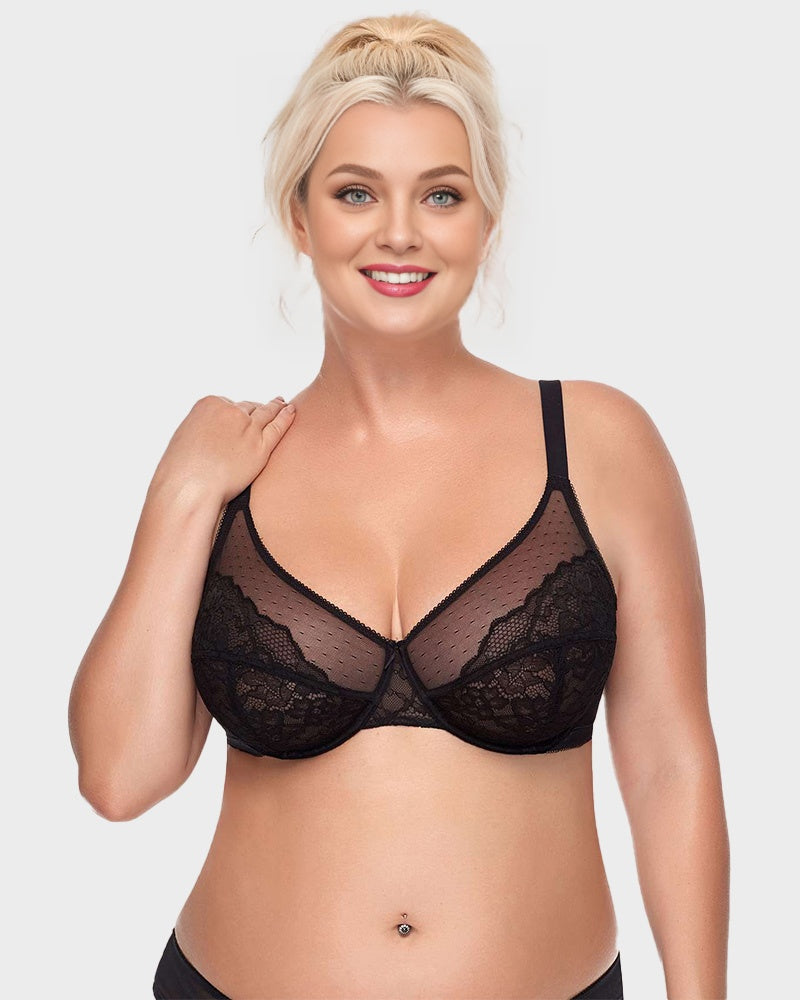 SheCurve®Full Coverage Lace Minimizer Bra - Petal