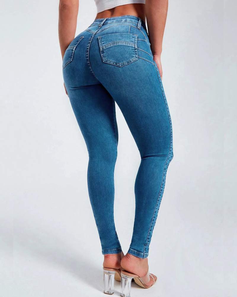 SheCurve® Slim Fit Pencil Pants Stretch High-rise Jeans