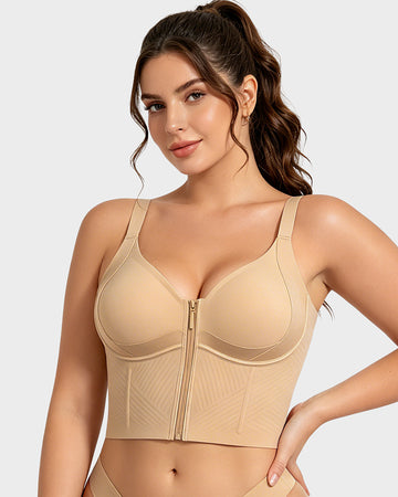 Anti-Gravity™ Zip-Front Shaping Longline Bra – SheCurve