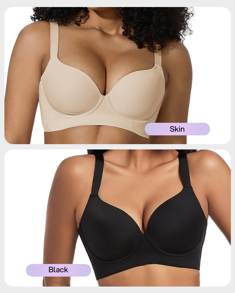Back Smoothing Push-Up Plunge Bra