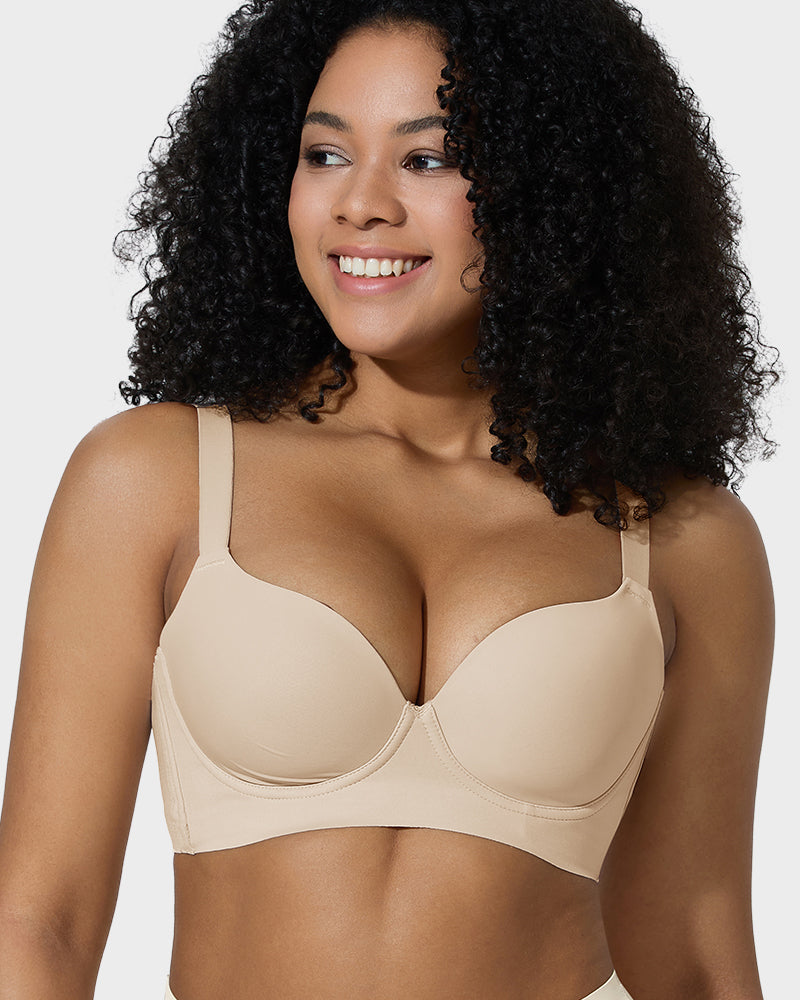 Back Smoothing Push Up Plunge Bra