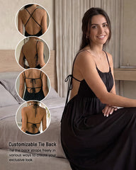Backless Drawstring Maxi Cami Dress