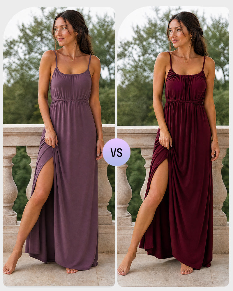 Backless Drawstring Maxi Cami Dress