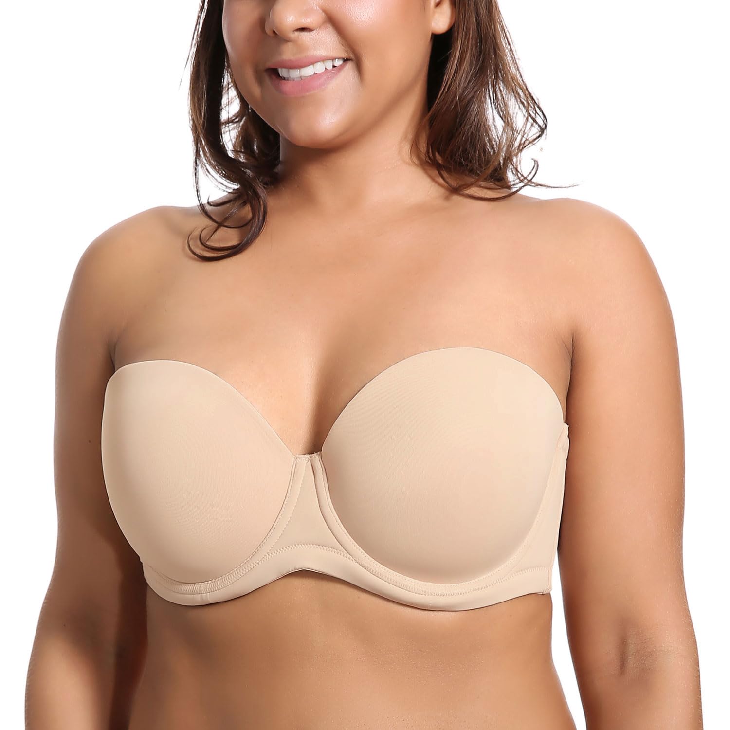 SheCurve® Women's Underwire Contour Multiway Full Coverage Strapless Bra Plus Size