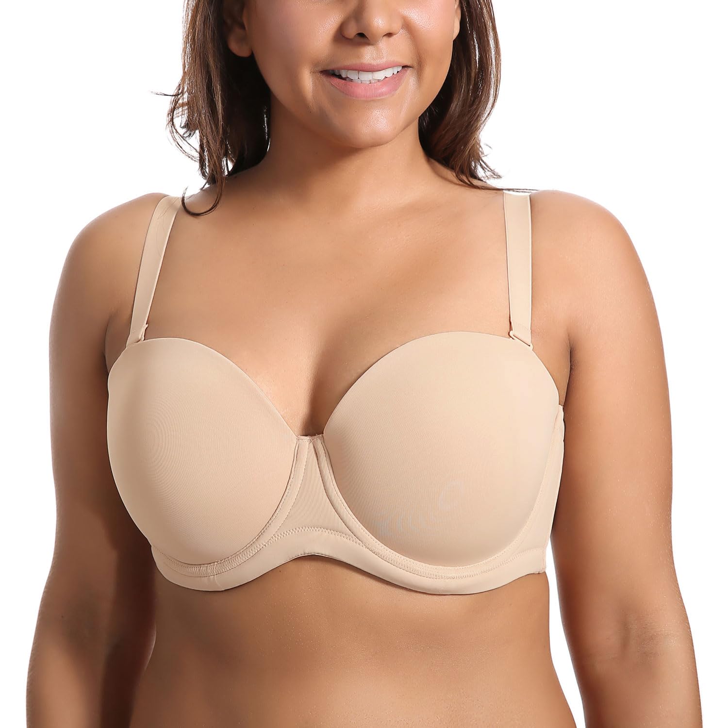 SheCurve® Women's Underwire Contour Multiway Full Coverage Strapless Bra Plus Size