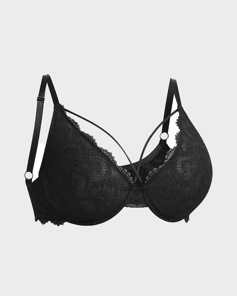 SheCurve®Non-Padded Lace Strappy Push-Up Bra