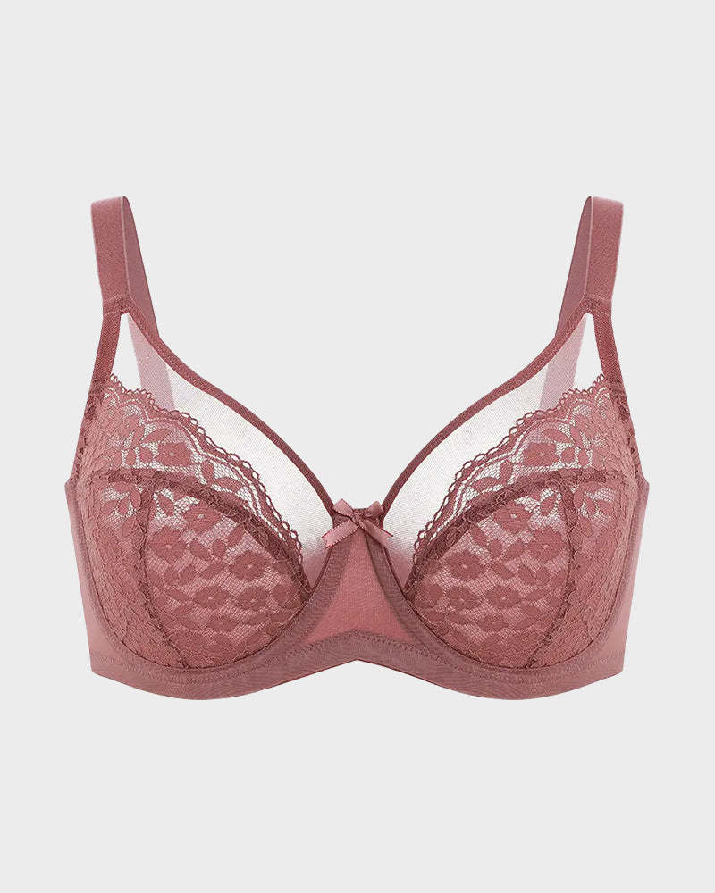 Breathable Lace Underwire Full Coverage Bra