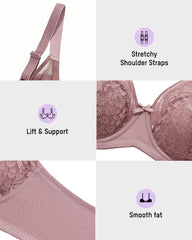Breathable Lace Underwire Full Coverage Bra