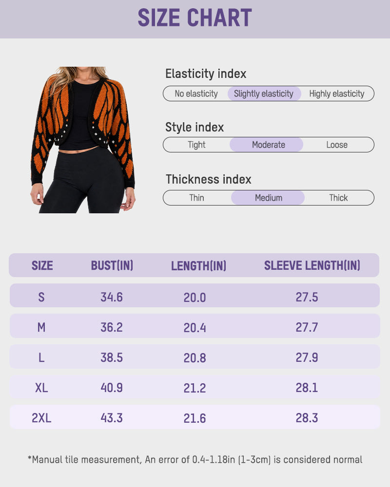 Butterfly-Wing Open-Front Knit Cardigan