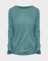 Casual Thumbhole Long Sleeve Top