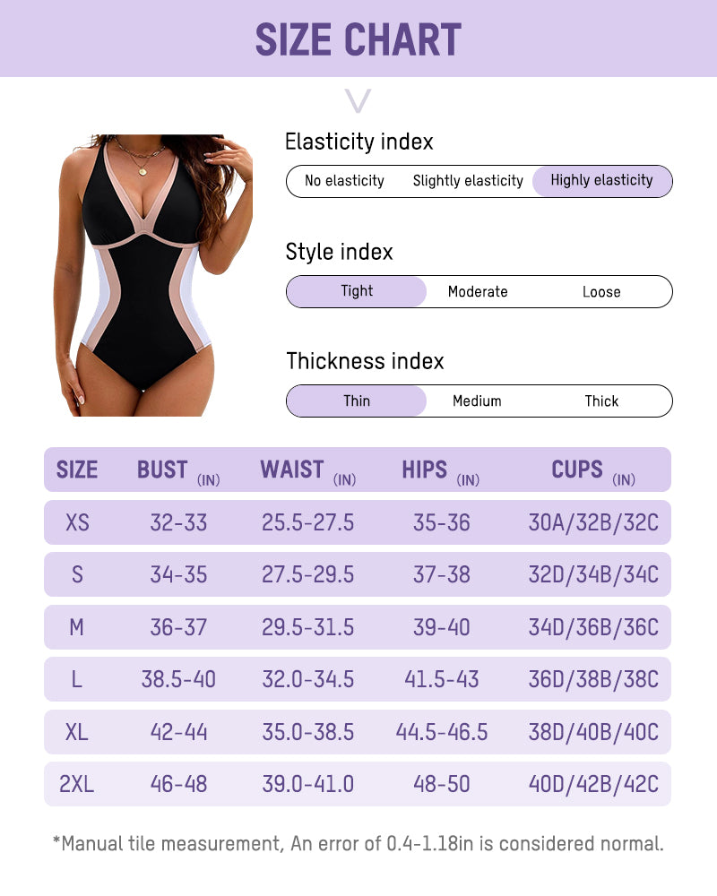Color Block Tummy Control One-Piece Swimsuit