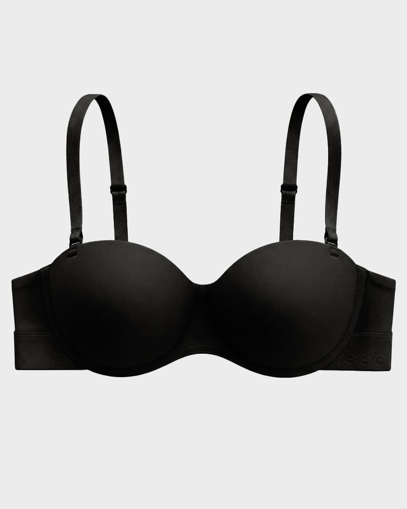 Convertible Strapless Half-Cup Wireless Push-Up Bra