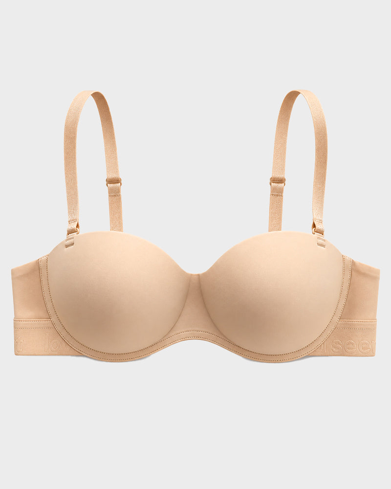 Convertible Strapless Half-Cup Wireless Push-Up Bra