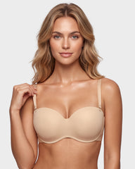 Convertible Strapless Half-Cup Wireless Push-Up Bra