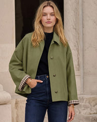 Cropped Water-Repellent Classic Trench Jacket