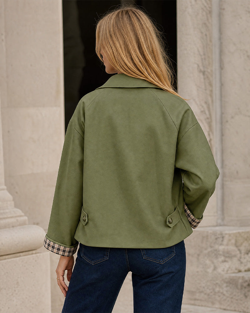 Cropped Water-Repellent Classic Trench Jacket