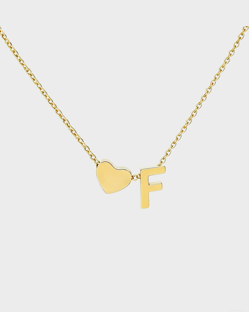 Dainty Heart Initial Necklace