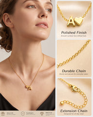 Dainty Heart Initial Necklace