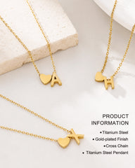 Dainty Heart Initial Necklace