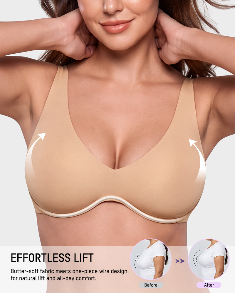 Deep-Plunge Unlined Underwire Bra