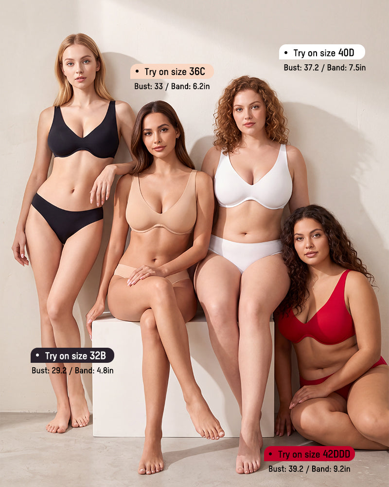 Deep-Plunge Unlined Underwire Bra