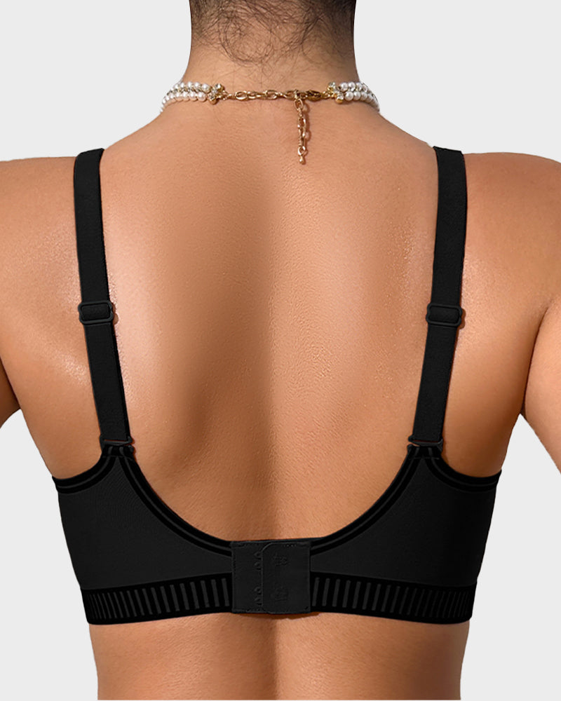 Deep-V Velvet Trim Wireless Push-Up Bra